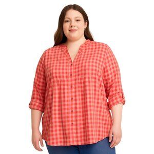 Woman Within Red Plaid Blouse